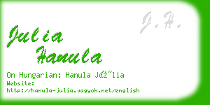 julia hanula business card